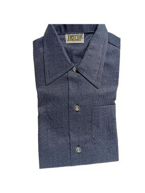 New Boys 3T 3 Vintage 1970's Ely Hippie Blue Fleck Mod SHIRT USA NOS NEW